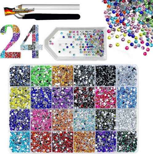 Strasssteine set 3mm farben - 3mm, 24