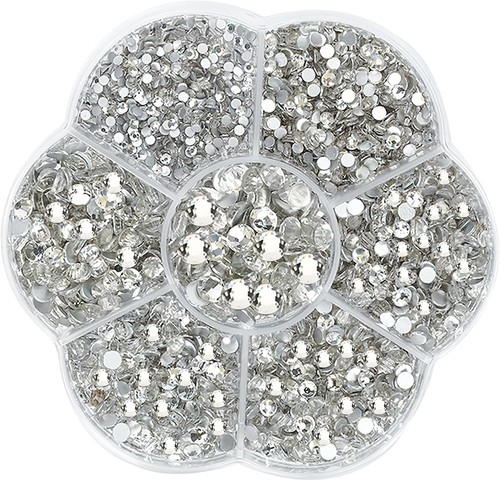 2500 pcs silber hotfix - silber,